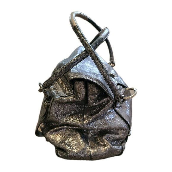 Coach Ltd Ed Hamptons Metallic Flap LG Carryall Tote Bag Satchel Silver RARE EUC - Picture 10 of 16